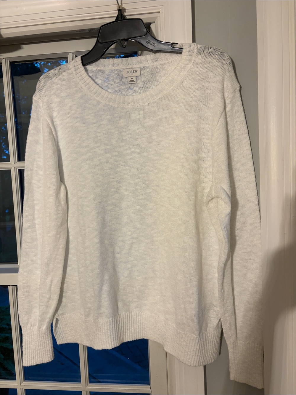 J. Crew white lightweight Crewneck beach Sweater